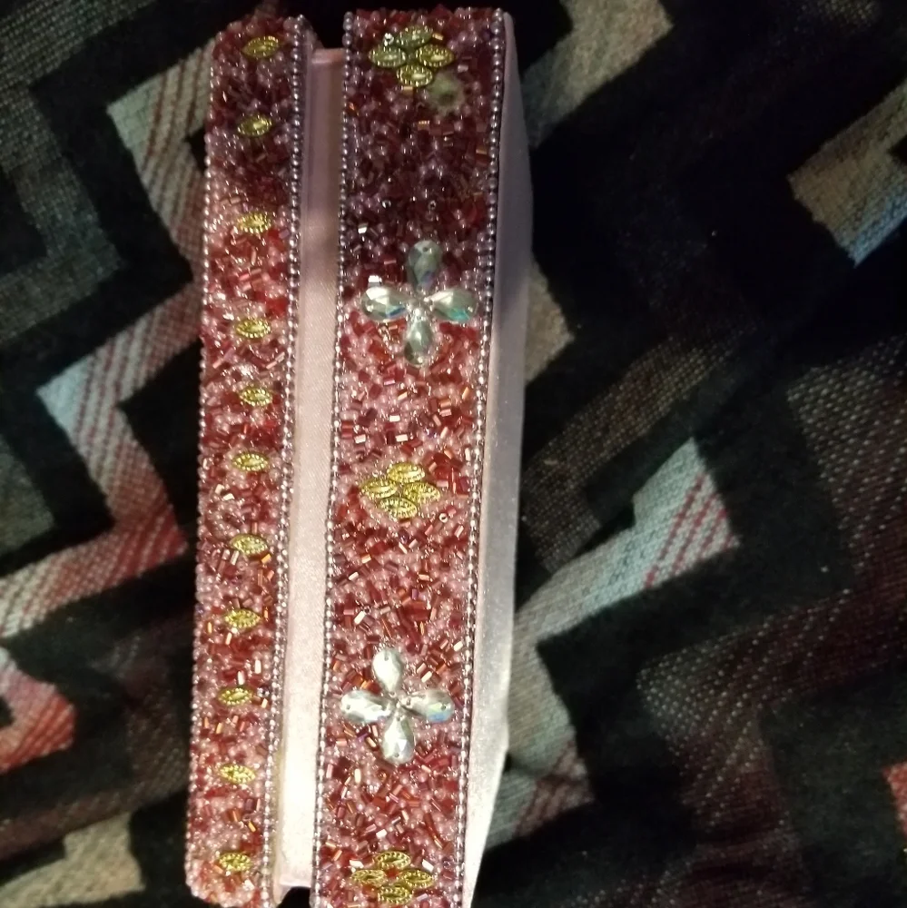 Decorative Pink Beaded Jewelry Box